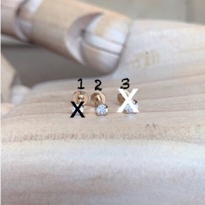14KYG Single 2mm CZ Stud Earring
